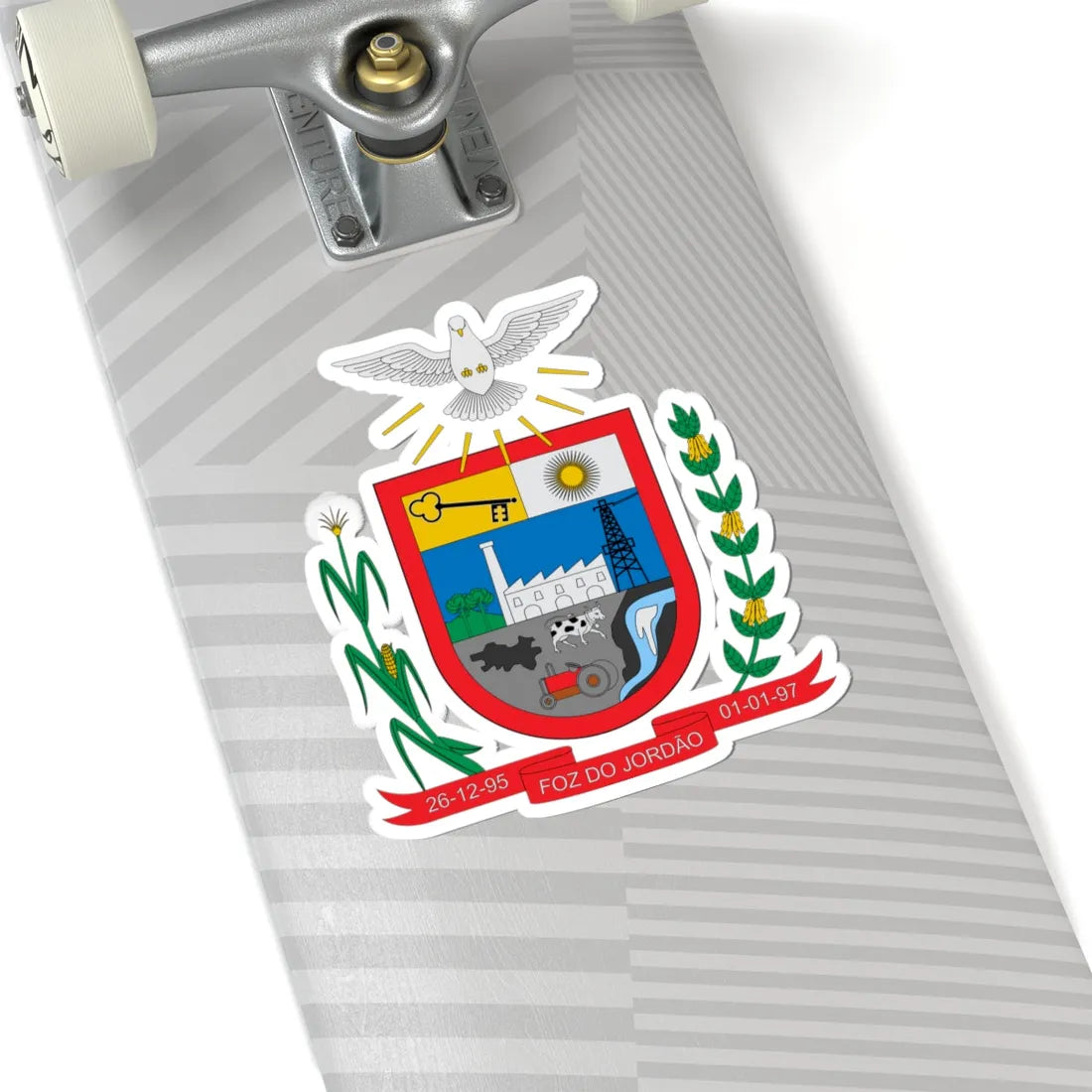 Brasão de Foz do Jordão - PR (Brazil) (Coat of Arms) STICKER Vinyl Kiss-Cut Decal - The Sticker Space