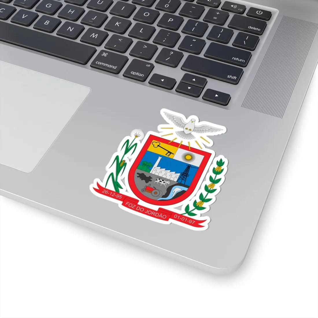 Brasão de Foz do Jordão - PR (Brazil) (Coat of Arms) STICKER Vinyl Kiss-Cut Decal - The Sticker Space