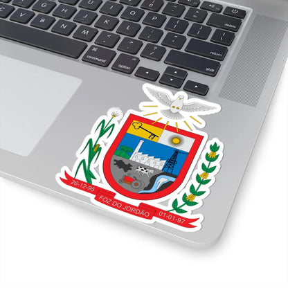 Brasão de Foz do Jordão - PR (Brazil) (Coat of Arms) STICKER Vinyl Kiss-Cut Decal - The Sticker Space