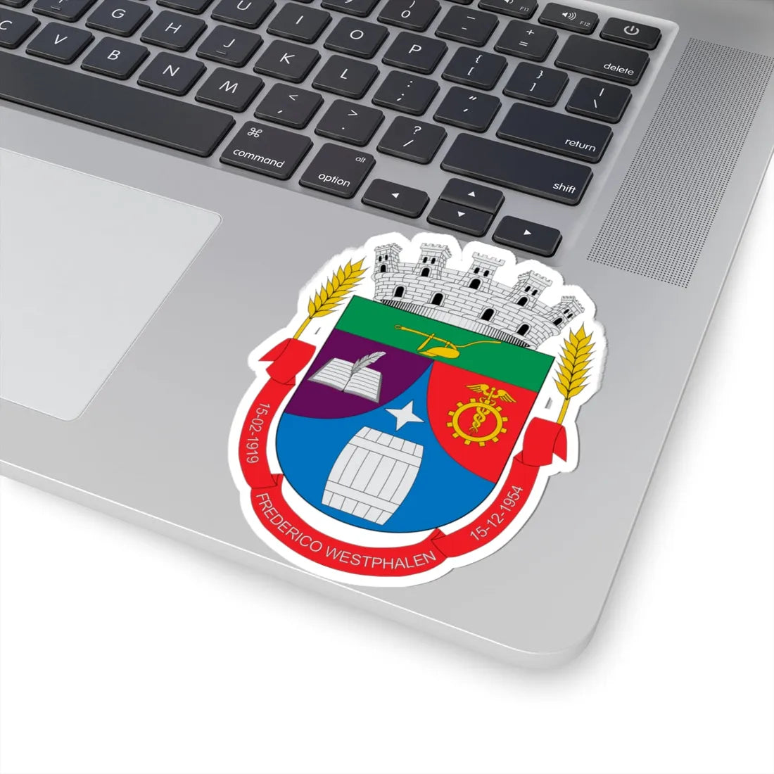 Brasão de Frederico Westphalen - RS (Brazil) (Coat of Arms) STICKER Vinyl Kiss-Cut Decal - The Sticker Space