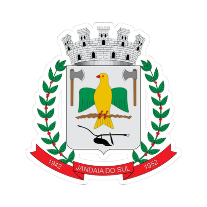 Brasão de Jandaia do Sul - PR (Brazil) (Coat of Arms) STICKER Vinyl Kiss-Cut Decal 3 Inch White - The Sticker Space