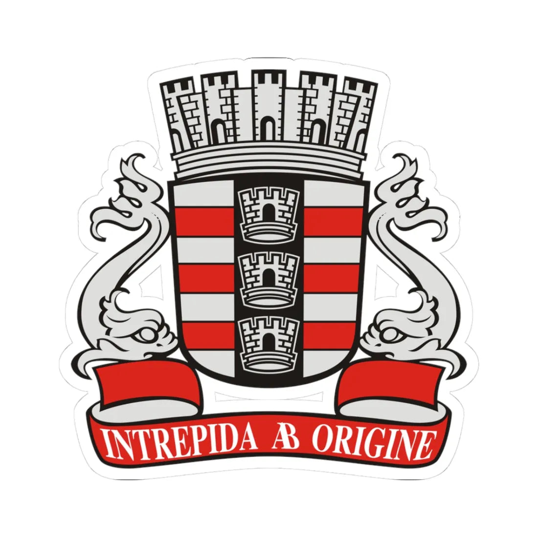Brasão de João Pessoa (Brazil) (Coat of Arms) STICKER Vinyl Kiss-Cut Decal 3 Inch White - The Sticker Space