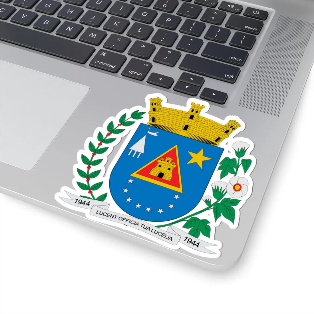 Brasão de Lucélia - SP (Brazil) (Coat of Arms) STICKER Vinyl Kiss-Cut Decal - The Sticker Space