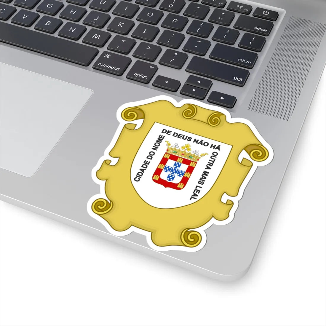 Brasão de Macau 1850s-1910 (Portugal) (Coat of Arms) STICKER Vinyl Kiss-Cut Decal - The Sticker Space