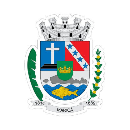 Brasão de Maricá - RJ (Brazil) (Coat of Arms) STICKER Vinyl Kiss-Cut Decal 6 Inch White - The Sticker Space
