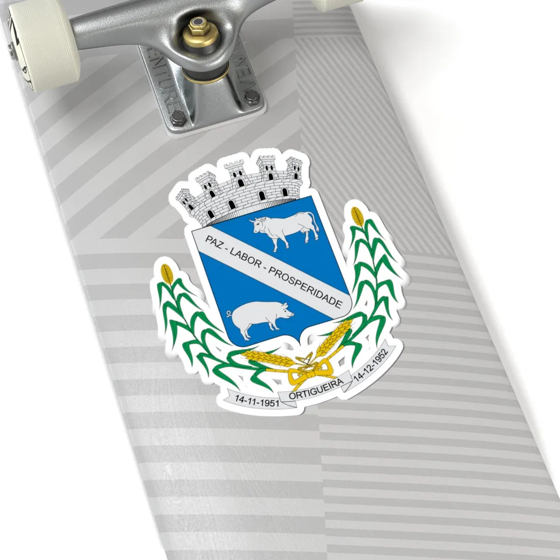 Brasão de Ortigueira - PR (Brazil) (Coat of Arms) STICKER Vinyl Kiss-Cut Decal - The Sticker Space