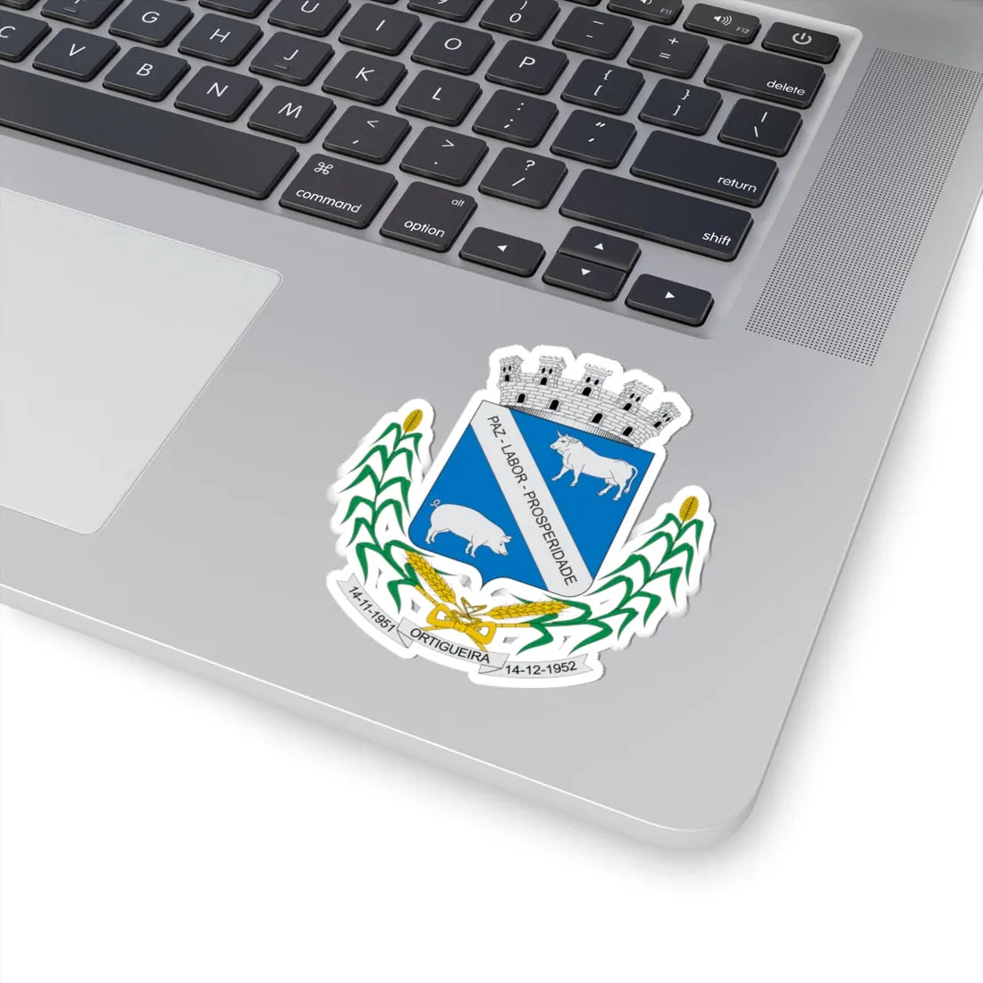 Brasão de Ortigueira - PR (Brazil) (Coat of Arms) STICKER Vinyl Kiss-Cut Decal - The Sticker Space