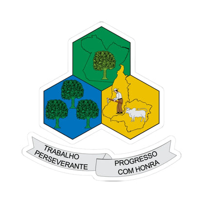 Brasão de Paragominas - PA (Brazil) (Coat of Arms) STICKER Vinyl Kiss-Cut Decal 3 Inch White - The Sticker Space