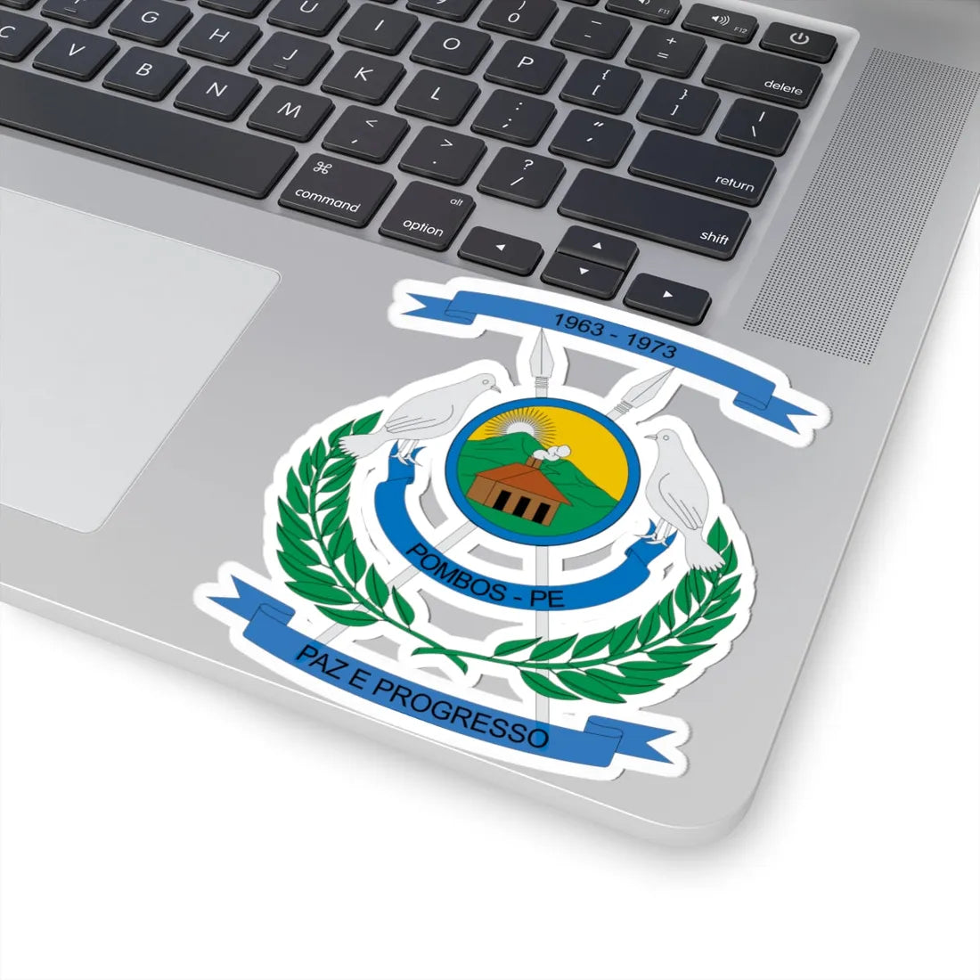 Brasão de Pombos - PE (Brazil) (Coat of Arms) STICKER Vinyl Kiss-Cut Decal - The Sticker Space