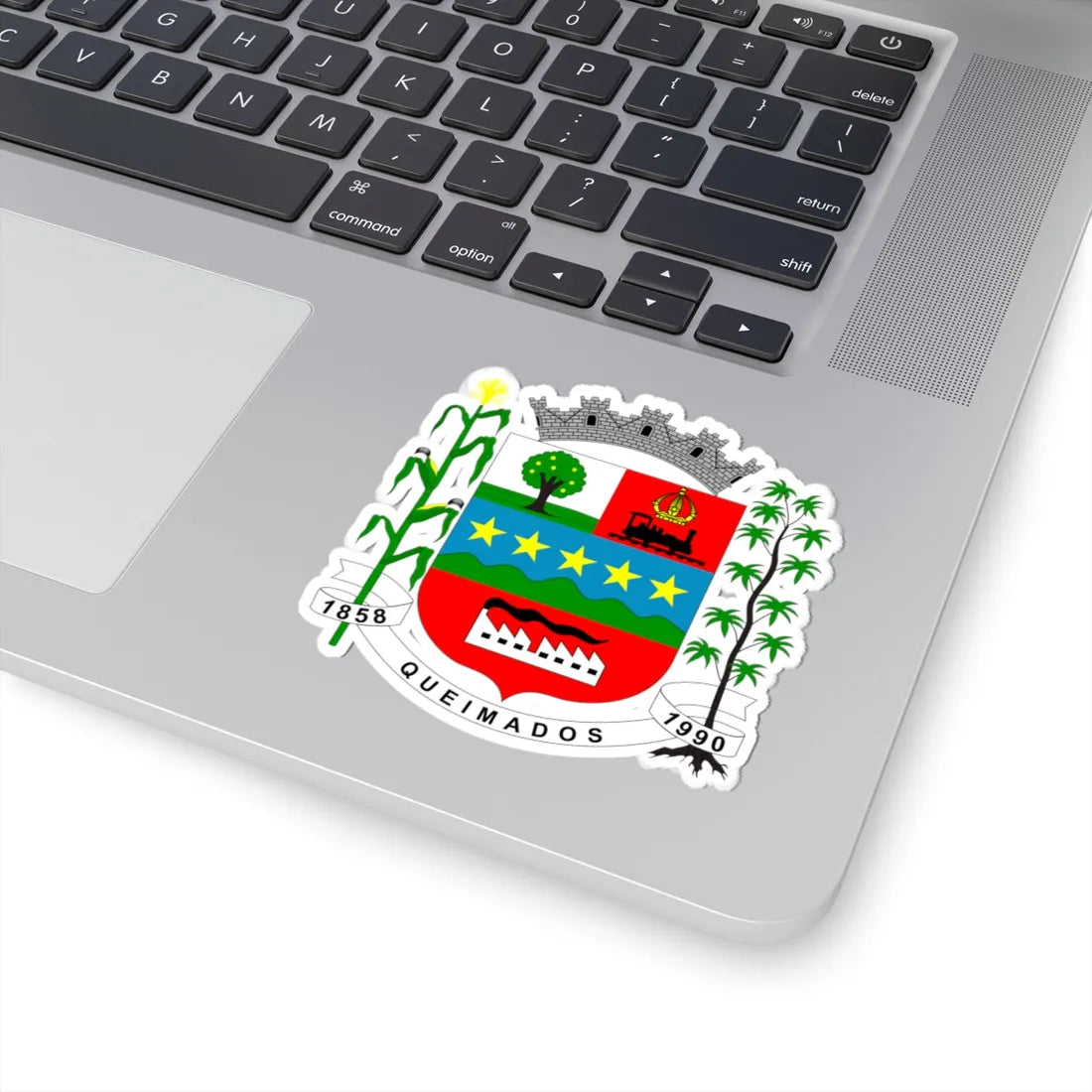Brasão de Queimados (Brazil) (Coat of Arms) STICKER Vinyl Kiss-Cut Decal - The Sticker Space