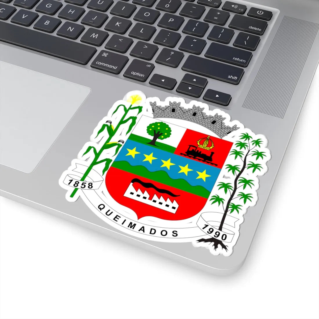Brasão de Queimados (Brazil) (Coat of Arms) STICKER Vinyl Kiss-Cut Decal - The Sticker Space