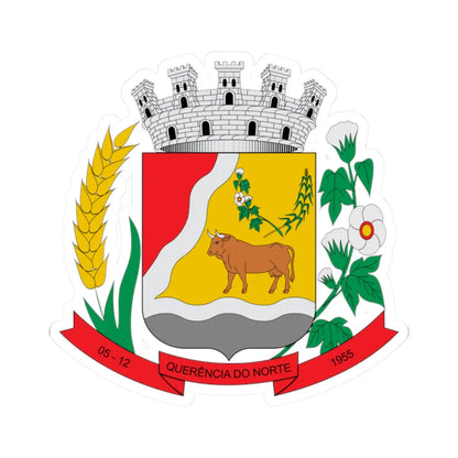 Brasão de Querência do Norte - PR (Brazil) (Coat of Arms) STICKER Vinyl Kiss-Cut Decal 2 Inch White - The Sticker Space