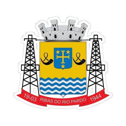 Brasão de Ribas do Rio Pardo - MS (Brazil) (Coat of Arms) STICKER Vinyl Kiss-Cut Decal 6 Inch White - The Sticker Space