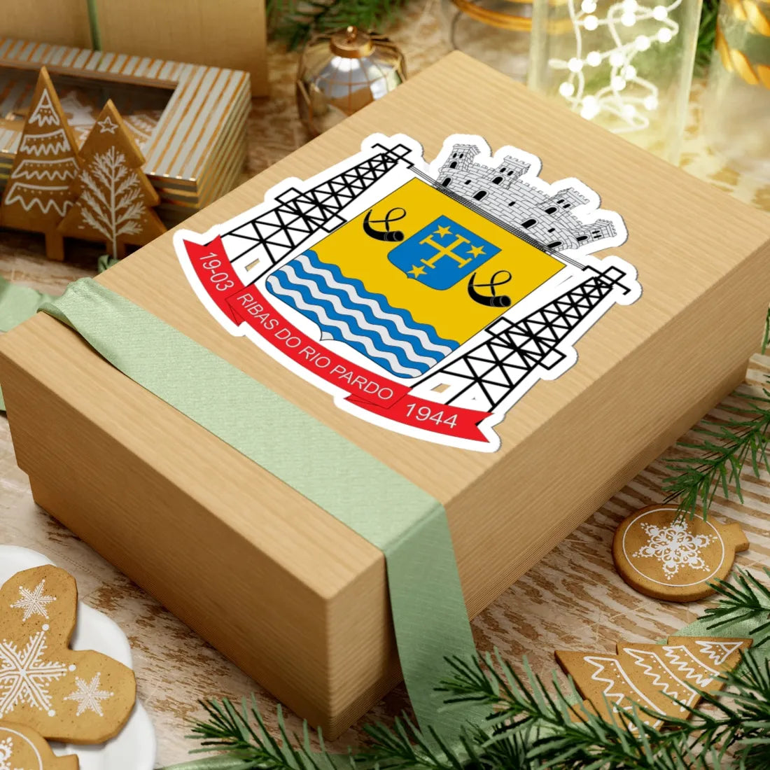 Brasão de Ribas do Rio Pardo - MS (Brazil) (Coat of Arms) STICKER Vinyl Kiss-Cut Decal - The Sticker Space
