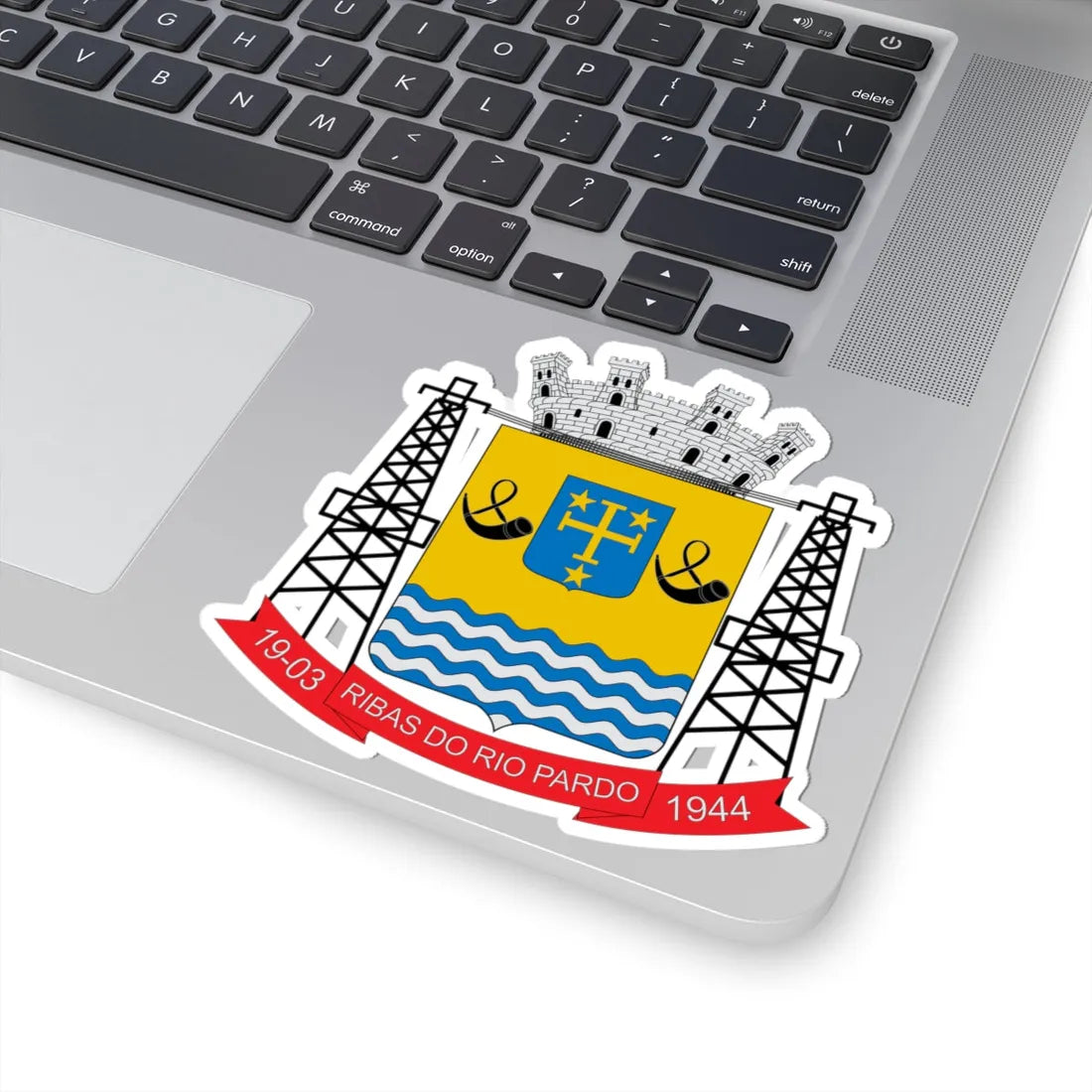 Brasão de Ribas do Rio Pardo - MS (Brazil) (Coat of Arms) STICKER Vinyl Kiss-Cut Decal - The Sticker Space