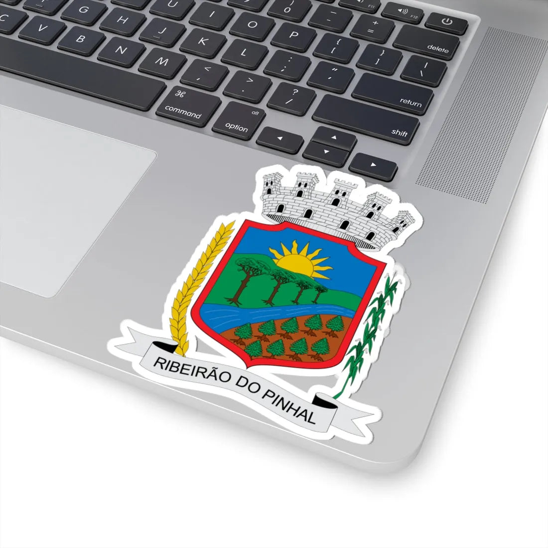 Brasão de Ribeirão do Pinhal - PR (Brazil) (Coat of Arms) STICKER Vinyl Kiss-Cut Decal - The Sticker Space