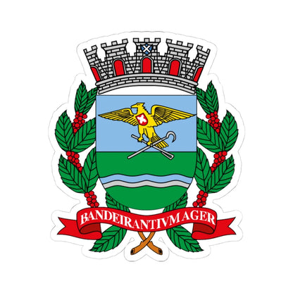 Brasão de Ribeirão Preto (Brazil) (Coat of Arms) STICKER Vinyl Kiss-Cut Decal 4 Inch White - The Sticker Space