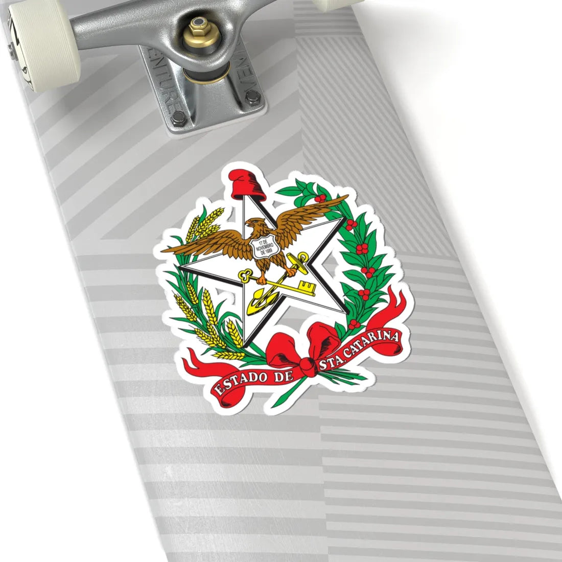 Brasão de Santa Catarina (Brazil) (Coat of Arms) STICKER Vinyl Kiss-Cut Decal - The Sticker Space