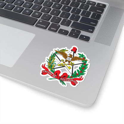Brasão de Santa Catarina (Brazil) (Coat of Arms) STICKER Vinyl Kiss-Cut Decal - The Sticker Space