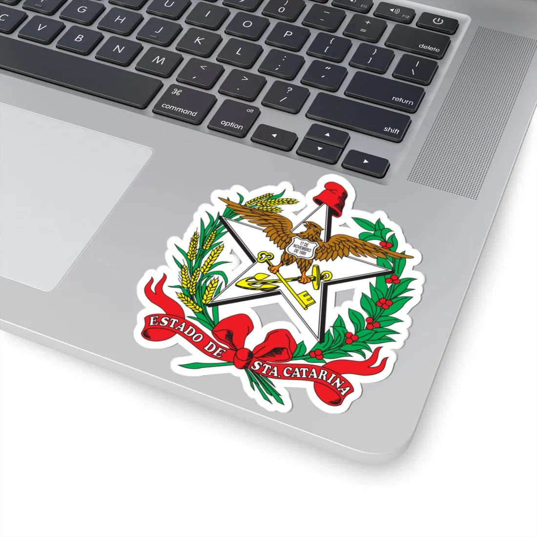 Brasão de Santa Catarina (Brazil) (Coat of Arms) STICKER Vinyl Kiss-Cut Decal - The Sticker Space
