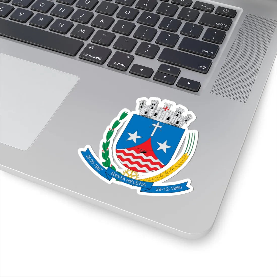 Brasão de Santa Helena - PR (Brazil) (Coat of Arms) STICKER Vinyl Kiss-Cut Decal - The Sticker Space