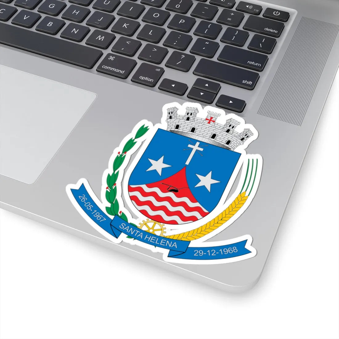 Brasão de Santa Helena - PR (Brazil) (Coat of Arms) STICKER Vinyl Kiss-Cut Decal - The Sticker Space