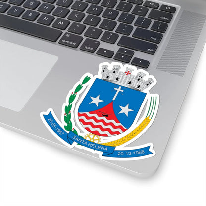 Brasão de Santa Helena - PR (Brazil) (Coat of Arms) STICKER Vinyl Kiss-Cut Decal - The Sticker Space