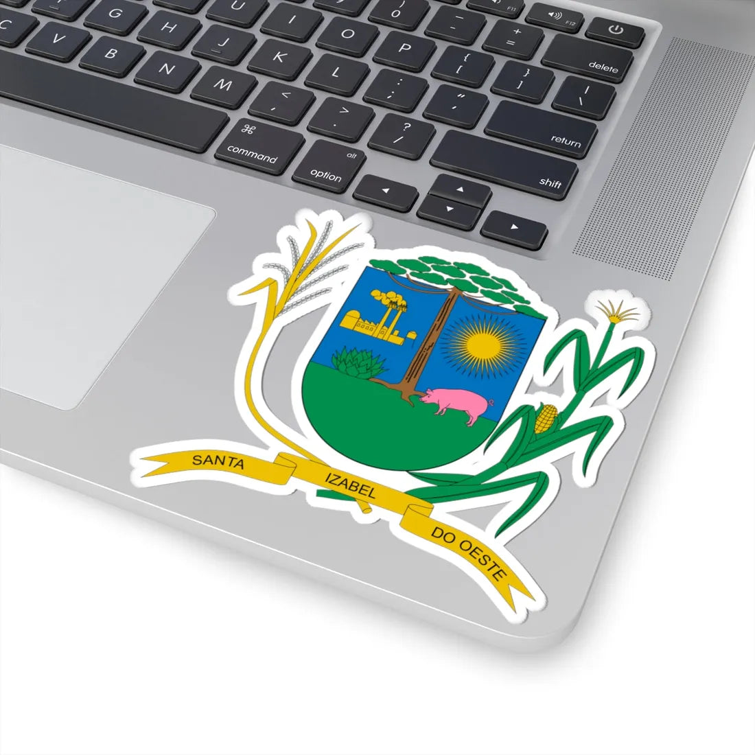 Brasão de Santa Izabel do Oeste - PR (Brazil) (Coat of Arms) STICKER Vinyl Kiss-Cut Decal - The Sticker Space
