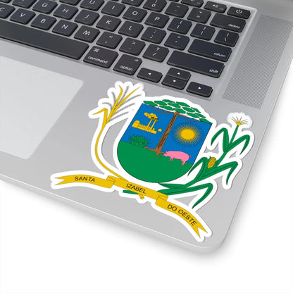 Brasão de Santa Izabel do Oeste - PR (Brazil) (Coat of Arms) STICKER Vinyl Kiss-Cut Decal - The Sticker Space