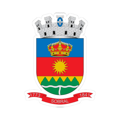 Brasão de Sobral - CE (Brazil) (Coat of Arms) STICKER Vinyl Kiss-Cut Decal 3 Inch White - The Sticker Space