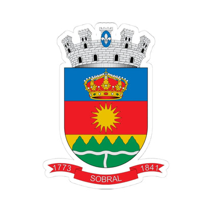 Brasão de Sobral - CE (Brazil) (Coat of Arms) STICKER Vinyl Kiss-Cut Decal 4 Inch White - The Sticker Space