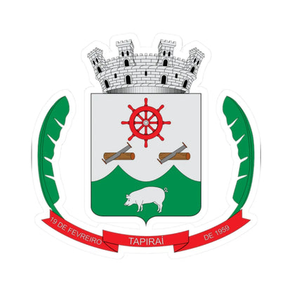Brasão de Tapiraí - SP (Brazil) (Coat of Arms) STICKER Vinyl Kiss-Cut Decal 2 Inch White - The Sticker Space