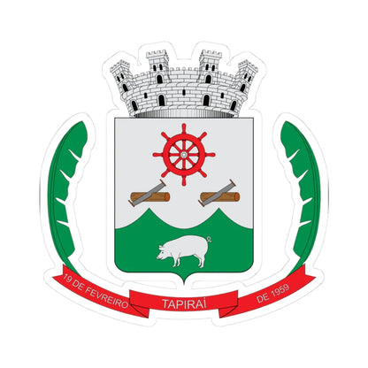 Brasão de Tapiraí - SP (Brazil) (Coat of Arms) STICKER Vinyl Kiss-Cut Decal 3 Inch White - The Sticker Space