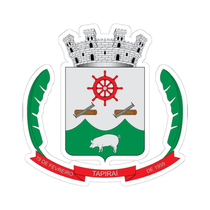 Brasão de Tapiraí - SP (Brazil) (Coat of Arms) STICKER Vinyl Kiss-Cut Decal 6 Inch White - The Sticker Space