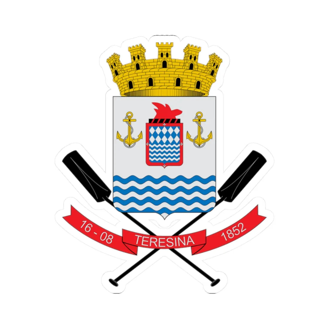 Brasão de Teresina (Brazil) (Coat of Arms) STICKER Vinyl Kiss-Cut Decal 2 Inch White - The Sticker Space