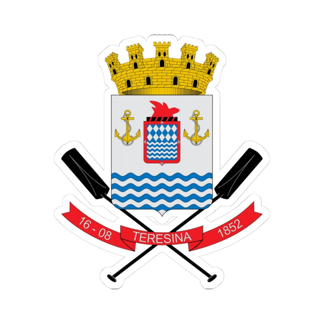 Brasão de Teresina (Brazil) (Coat of Arms) STICKER Vinyl Kiss-Cut Decal 3 Inch White - The Sticker Space