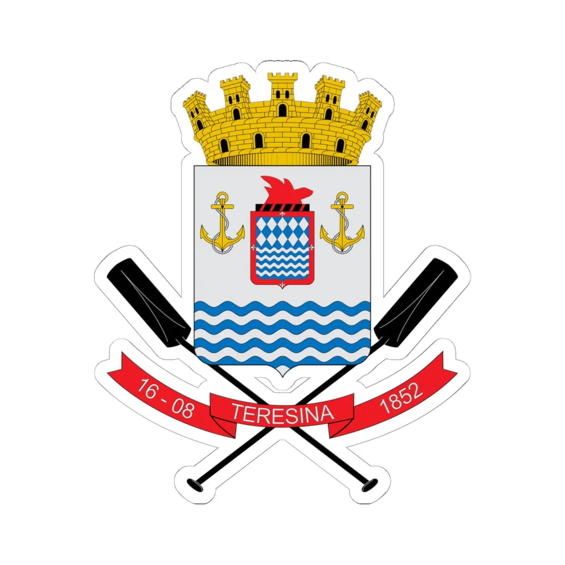 Brasão de Teresina (Brazil) (Coat of Arms) STICKER Vinyl Kiss-Cut Decal 6 Inch White - The Sticker Space