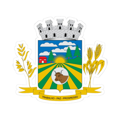 Brasão de Verê - PR (Brazil) (Coat of Arms) STICKER Vinyl Kiss-Cut Decal 3 Inch White - The Sticker Space