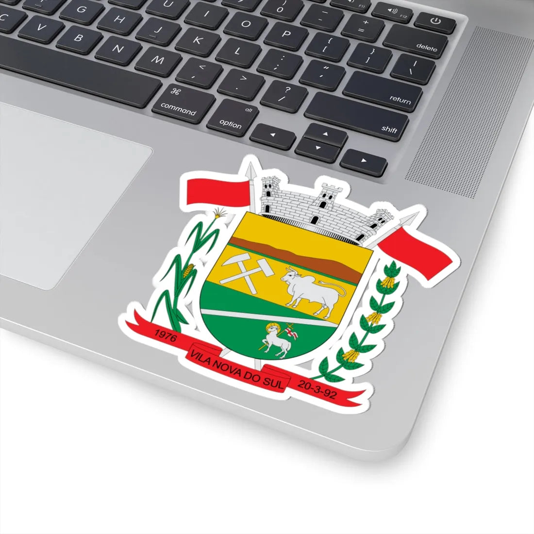 Brasão de Vila Nova do Sul - RS (Brazil) (Coat of Arms) STICKER Vinyl Kiss-Cut Decal - The Sticker Space
