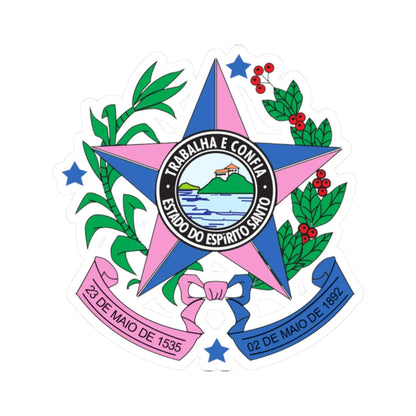 Brasão do Espírito Santo 1909 (Brazil) (Coat of Arms) STICKER Vinyl Kiss-Cut Decal 2 Inch White - The Sticker Space
