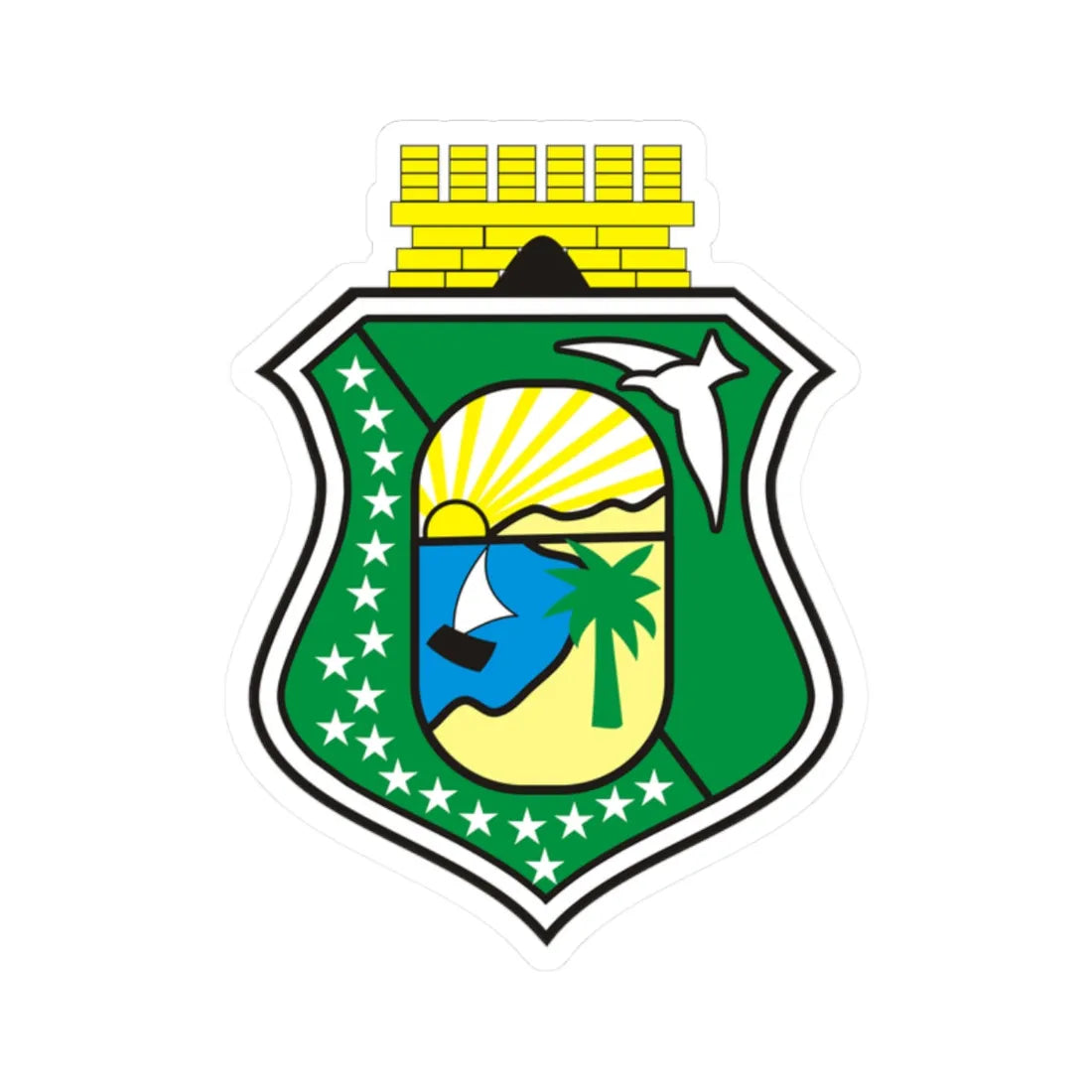 Brasão do Estado do Ceará 1897 (Brazil) (Coat of Arms) STICKER Vinyl Kiss-Cut Decal 2 Inch White - The Sticker Space