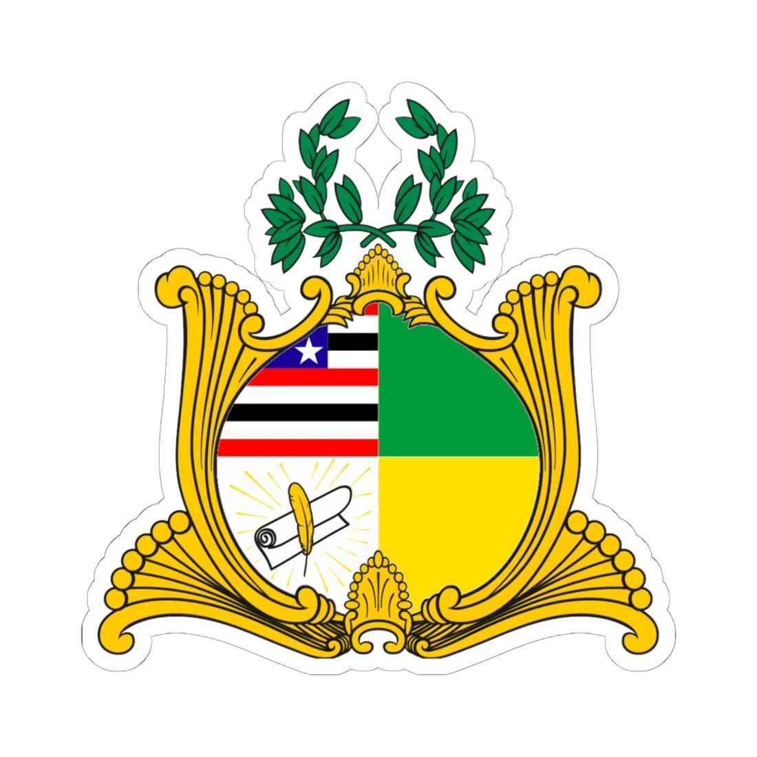 Brasão do Maranhão (Brazil) (Coat of Arms) STICKER Vinyl Kiss-Cut Decal 6 Inch White - The Sticker Space