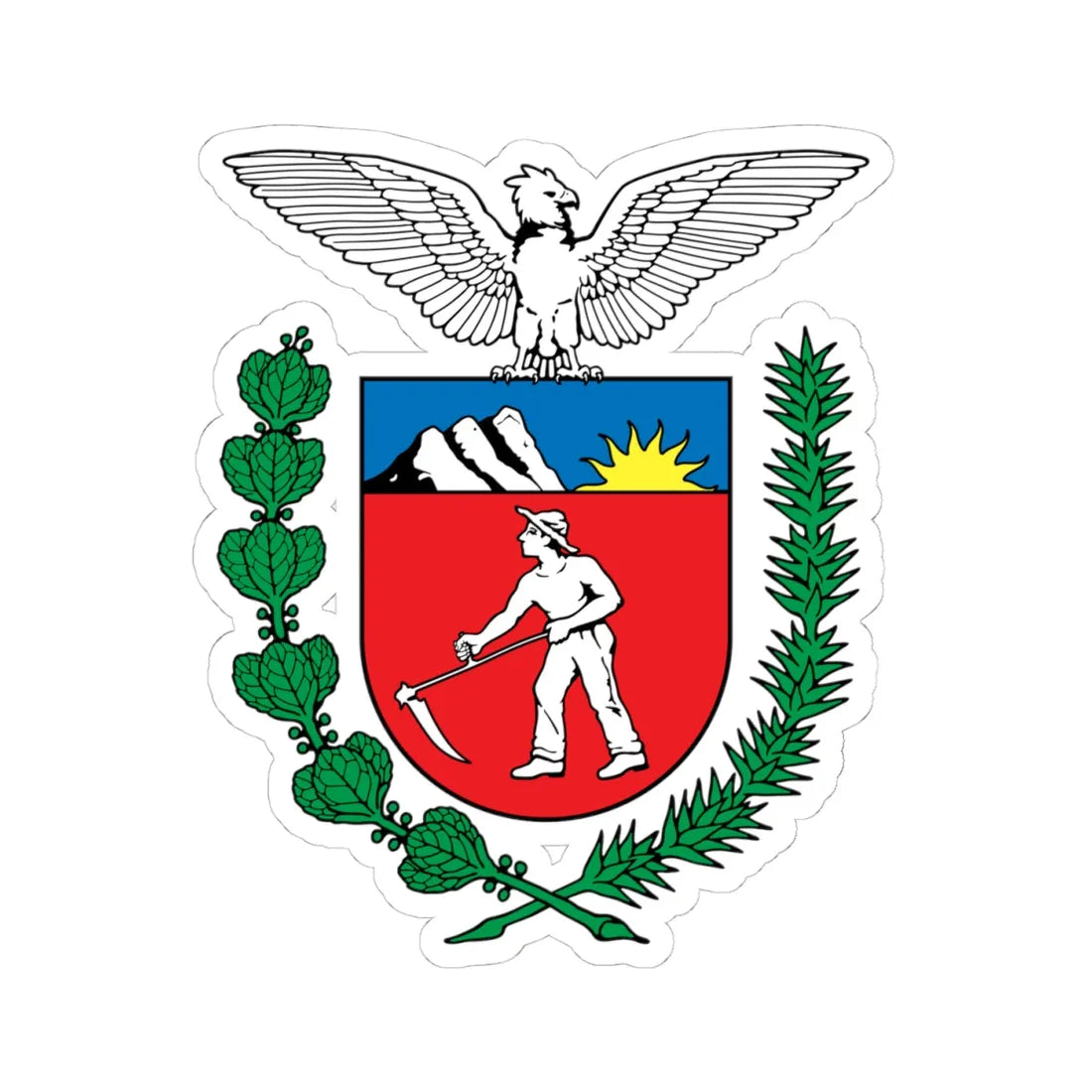 Brasão do Paraná (Brazil) (Coat of Arms) STICKER Vinyl Kiss-Cut Decal 4 Inch White - The Sticker Space