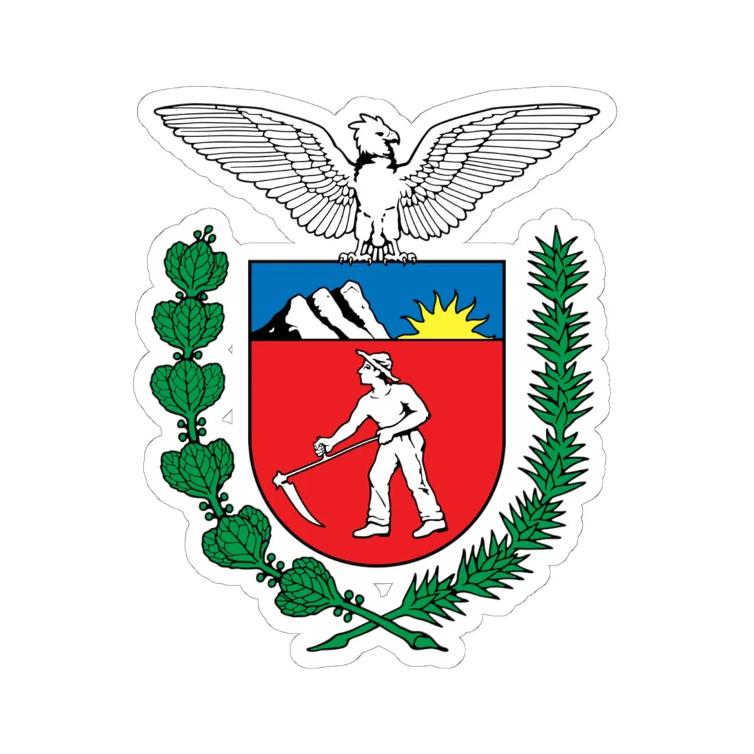 Brasão do Paraná (Brazil) (Coat of Arms) STICKER Vinyl Kiss-Cut Decal 6 Inch White - The Sticker Space
