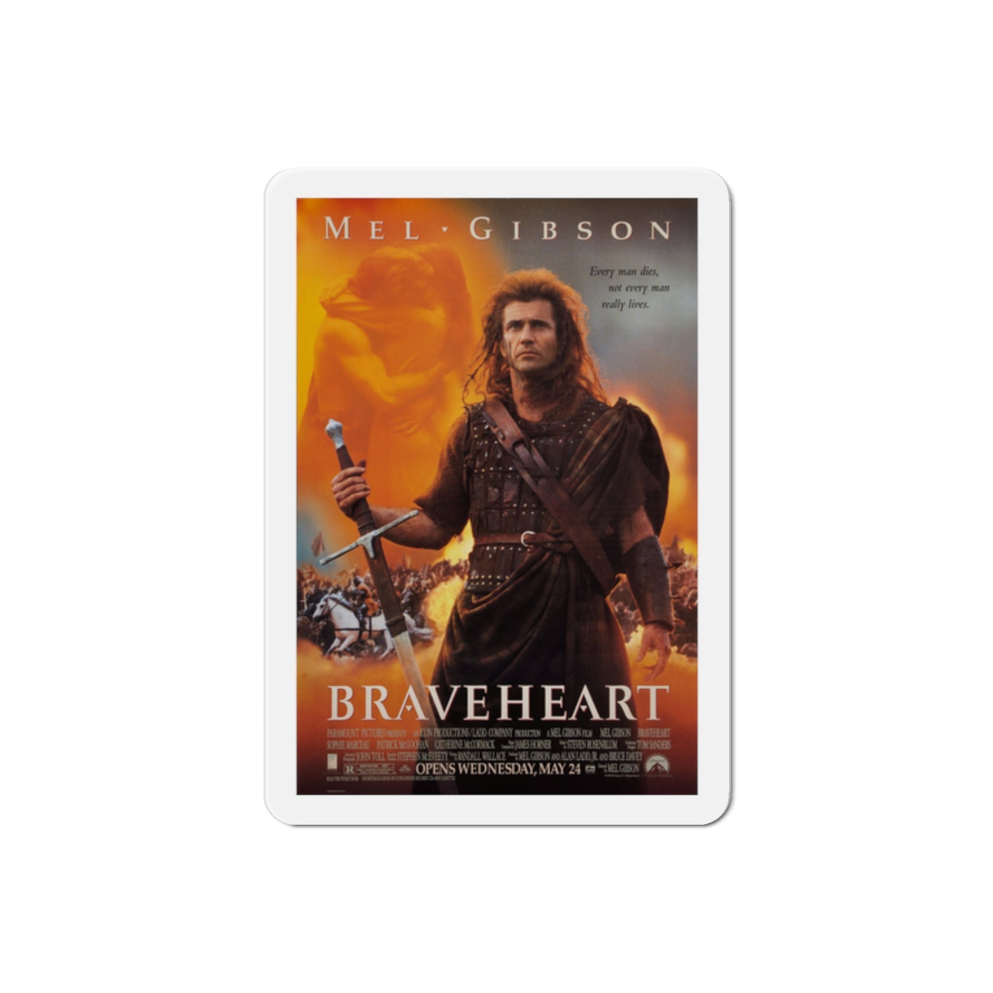 Braveheart 1995 Movie Poster Die-Cut Magnet-2" x 2"-The Sticker Space