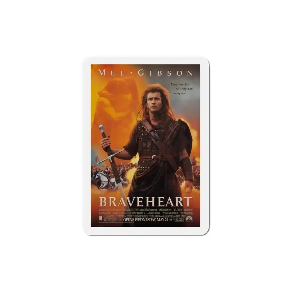 Braveheart 1995 Movie Poster Refrigerator Magnet 4 Inch - The Sticker Space