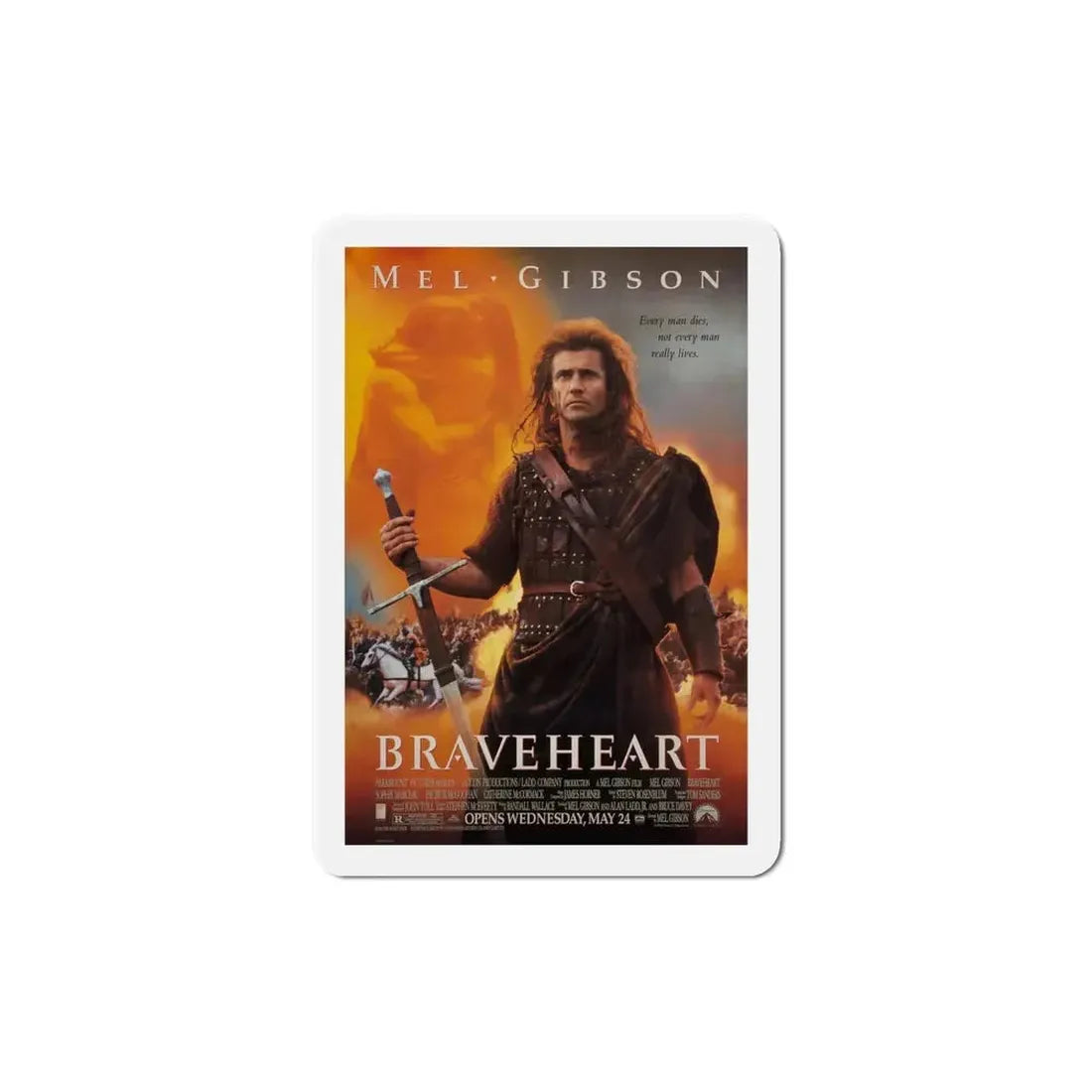 Braveheart 1995 Movie Poster Refrigerator Magnet - The Sticker Space