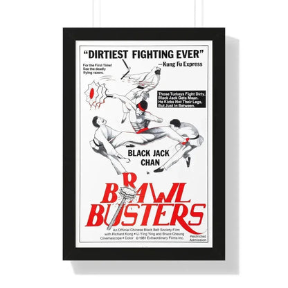 BRAWL BUSTERS 1978 - Framed Movie Poster 16″ x 24″ Black - The Sticker Space