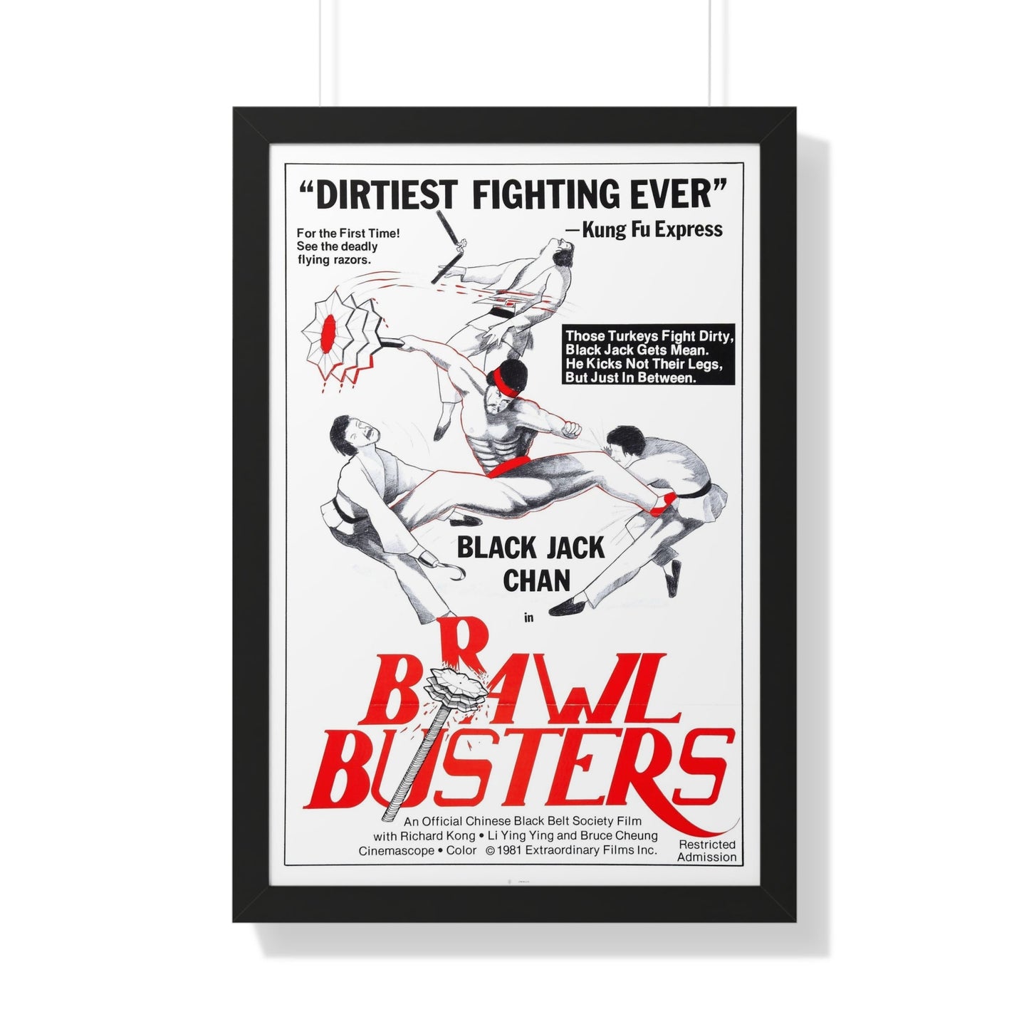 BRAWL BUSTERS 1978 - Framed Movie Poster-20" x 30"-The Sticker Space