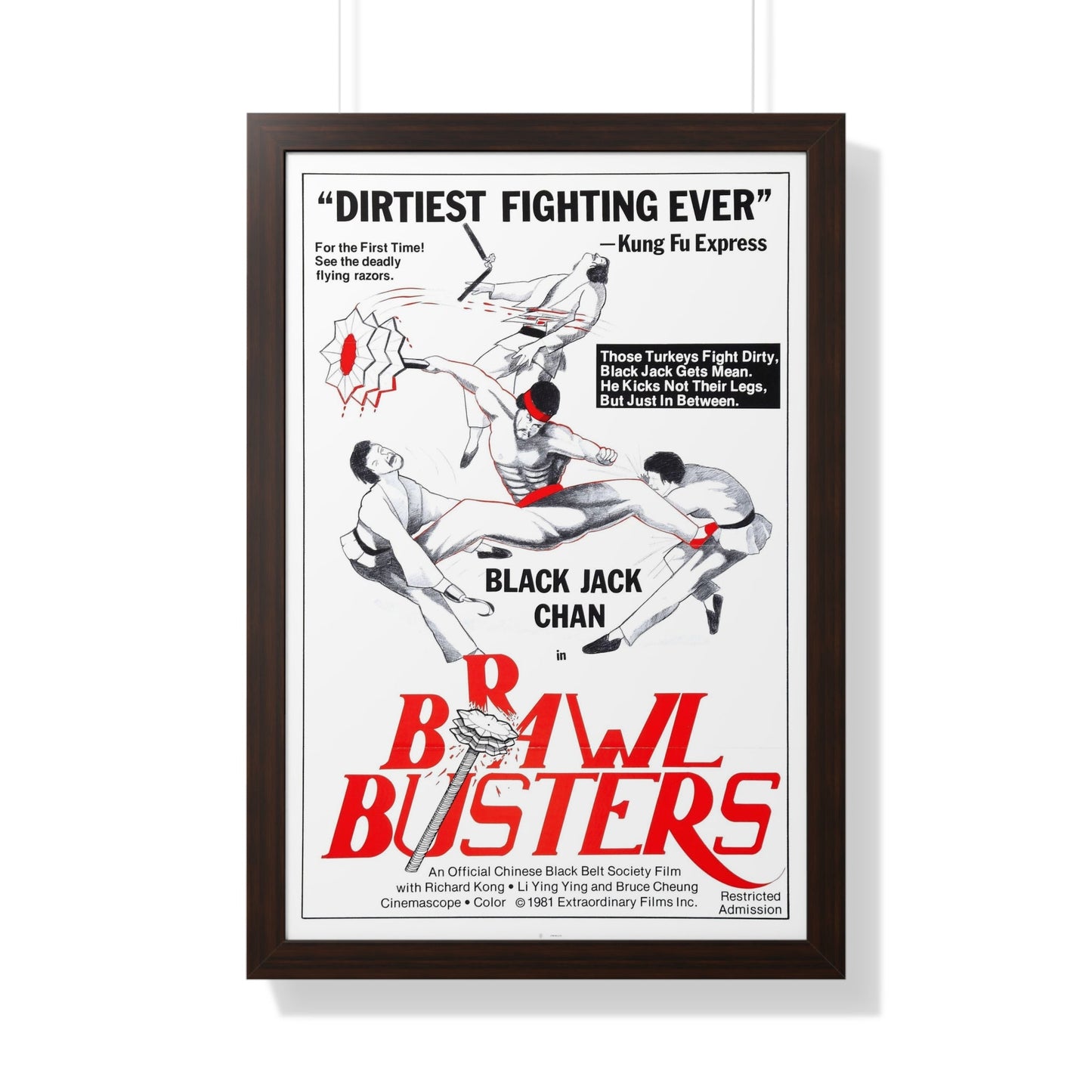 BRAWL BUSTERS 1978 - Framed Movie Poster-20" x 30"-The Sticker Space